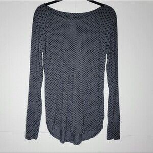 GapBody Gray Black Polka Dot Long Sleeve Top Size M Stretch Soft Shirt